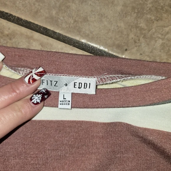 Fritz And Eddie Striped Multicolor Women's Top Large - Picture 2 of 3